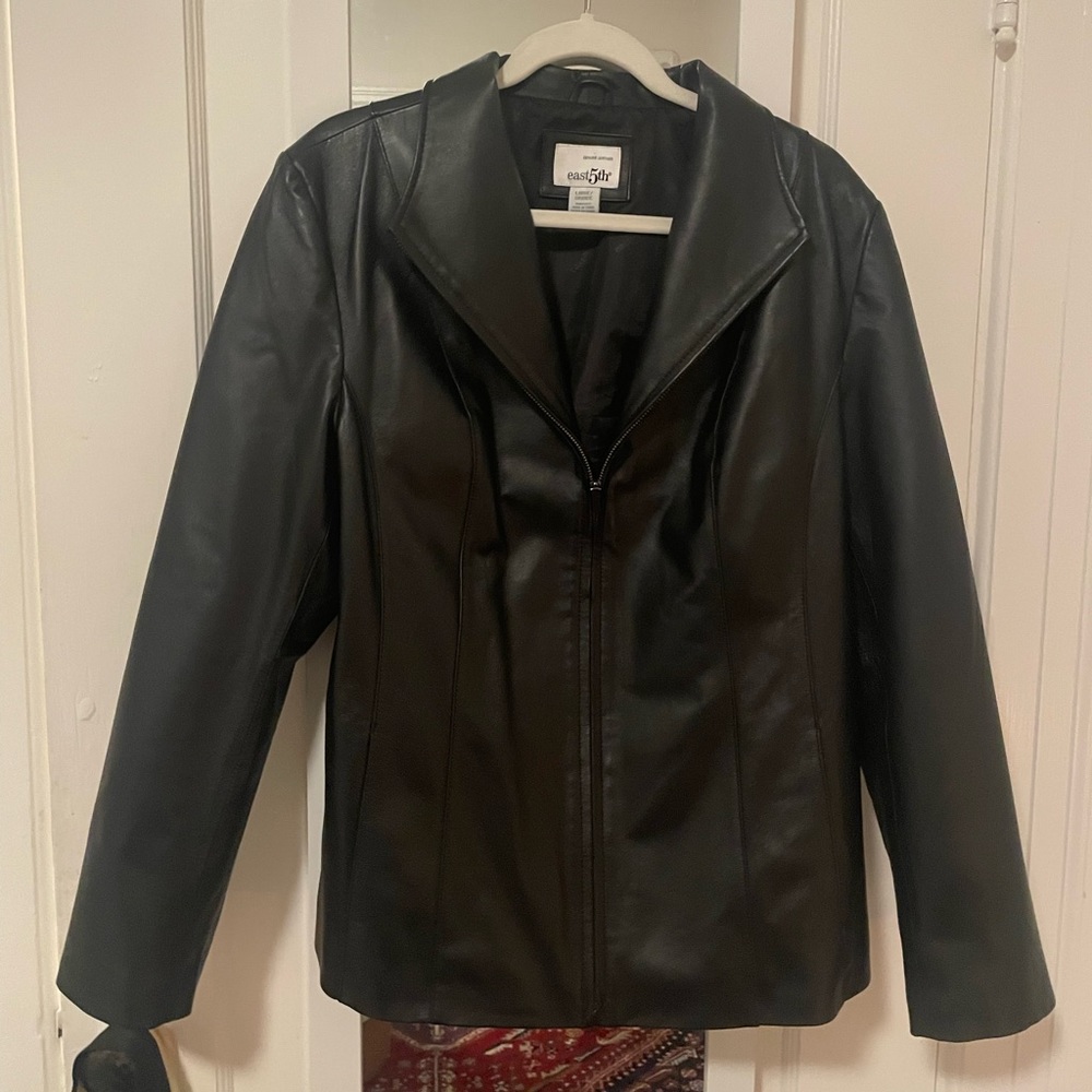 Black genuine leather jacket